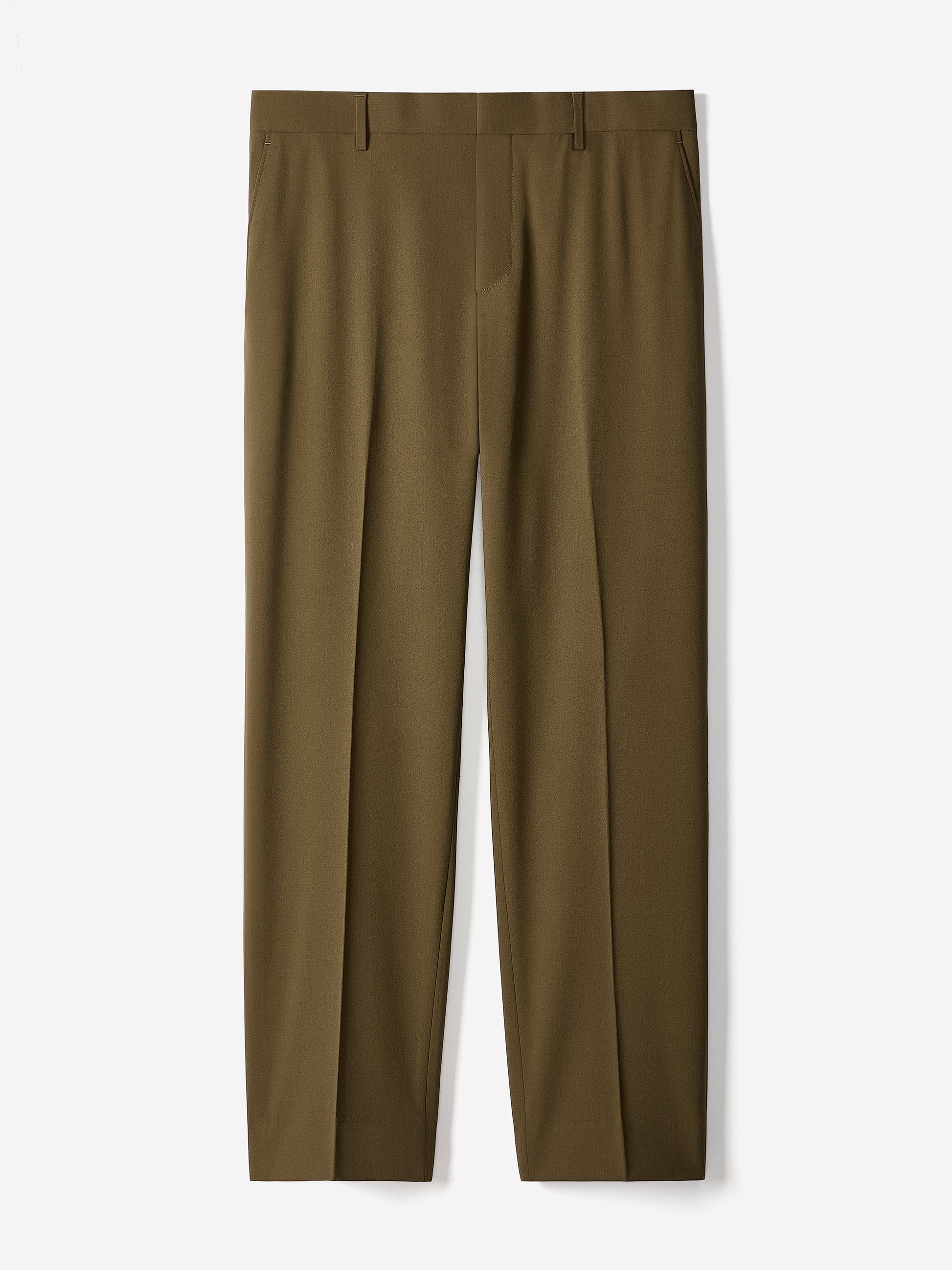 Mens Straight Fit Wool Blend Pant Burnt Moss