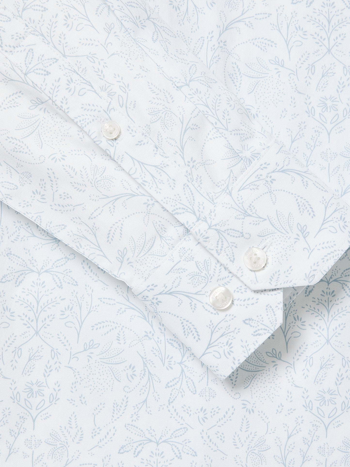Slim Fit Cotton Blend Shirt with Floral Pattern