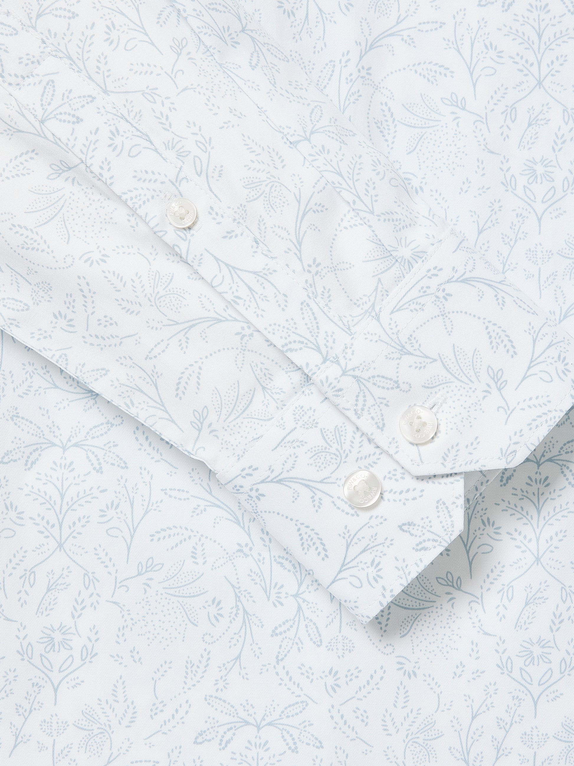Slim Fit Cotton Blend Shirt with Floral Pattern