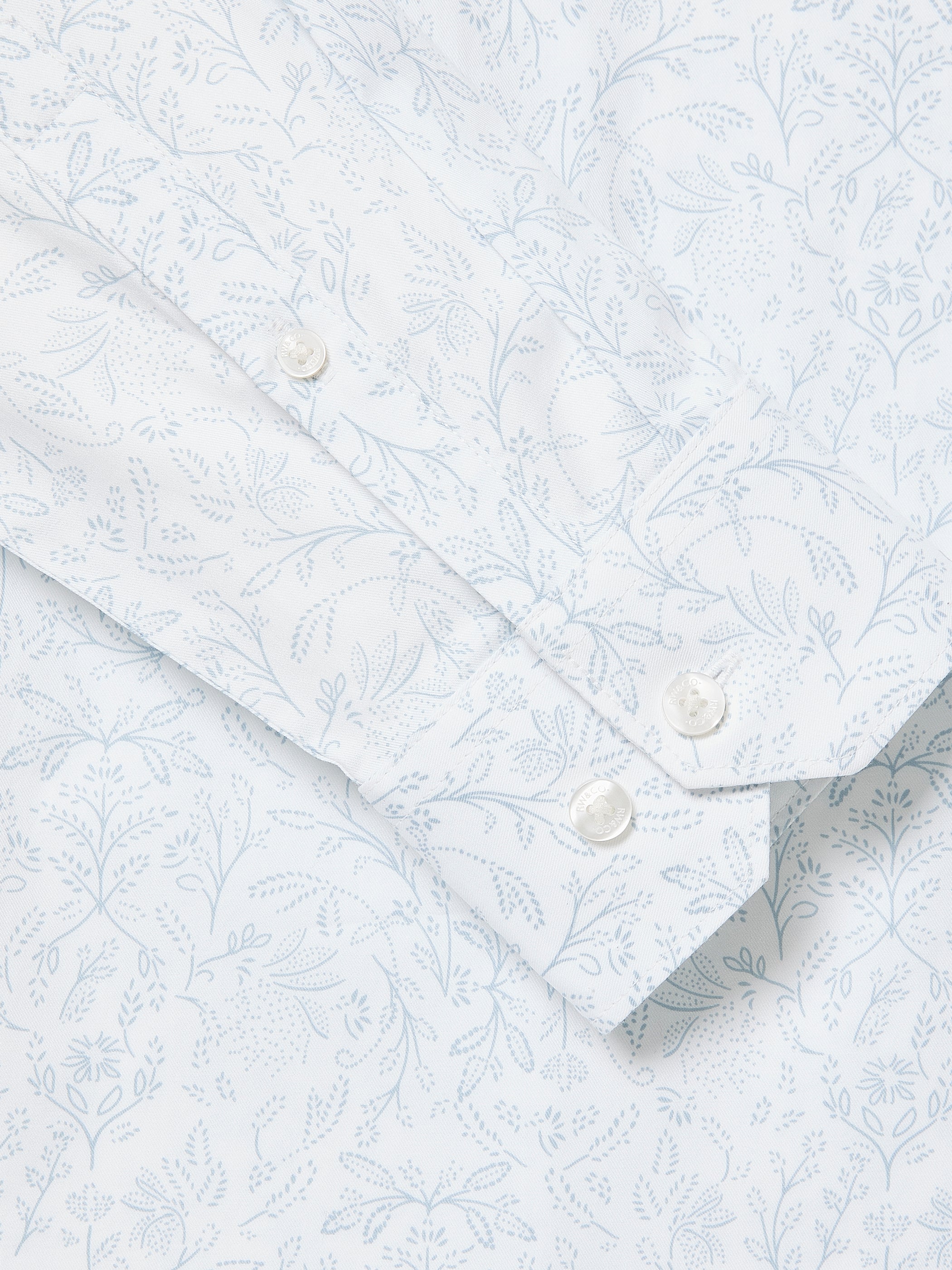 Slim Fit Cotton Blend Shirt with Floral Pattern