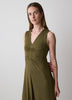 Midi Knit Dress V-Neck Jersey Lyocell