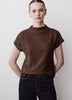 Extended-Sleeve Mock-Neck Textured Top