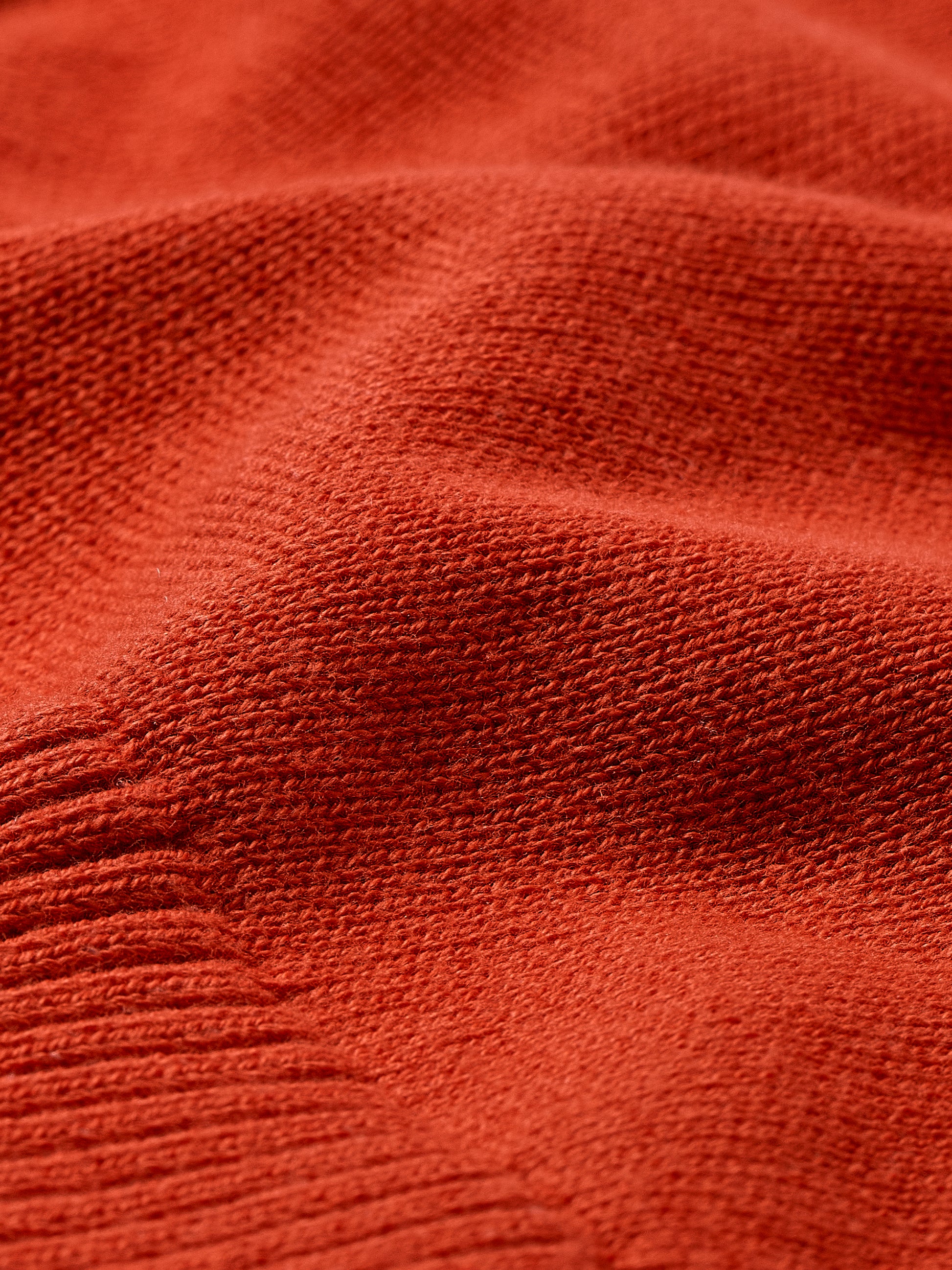 Knit Cotton Blend Funnel Neck Sweater