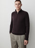 Long-Sleeve Half-Zip Mock-Neck Sweater