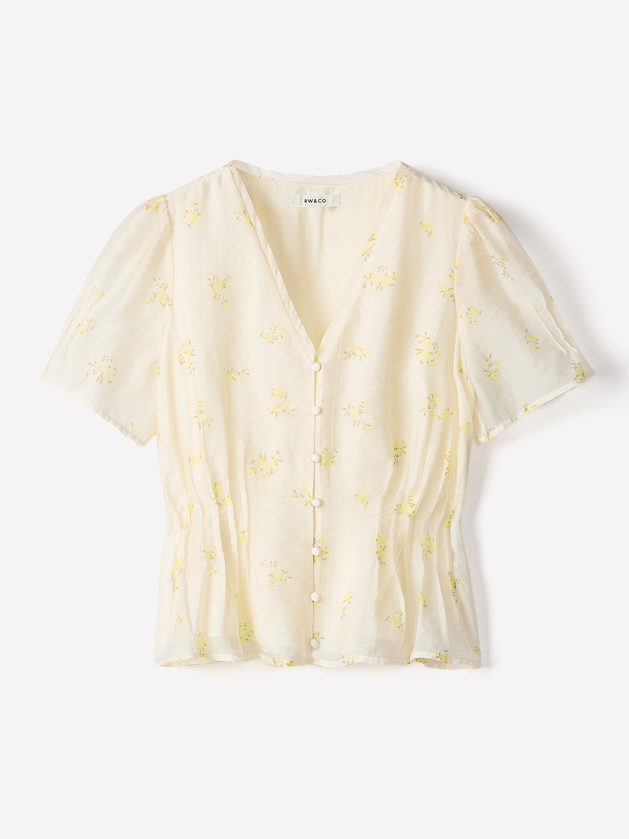 Sleeveless V-Neck Peplum Blouse