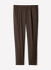 Linen-Blend Tapered-Leg Pleated Pant