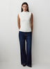 Knit Pullover Rib Mock Neck Top