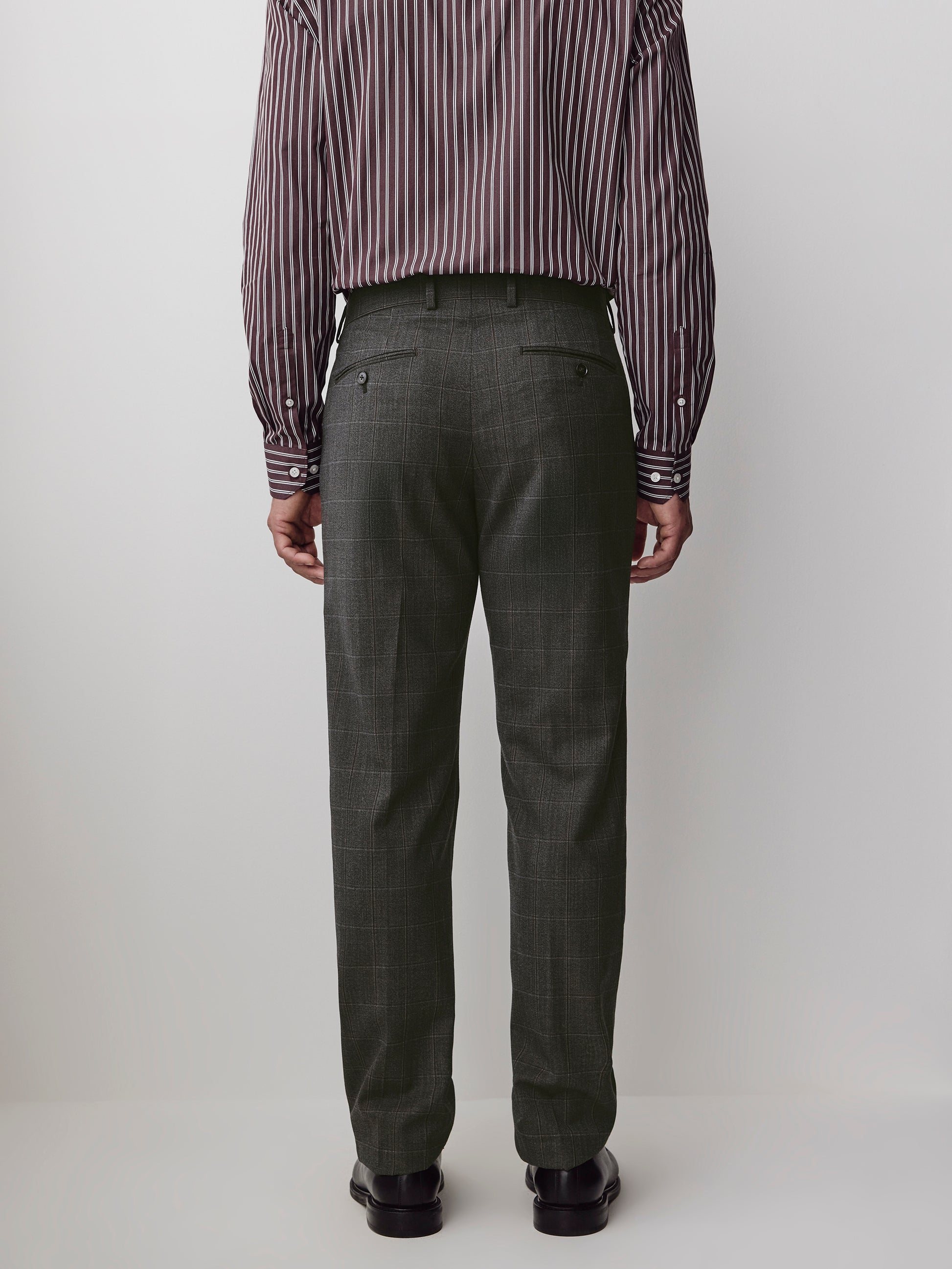 Slim Fit Wool Blend Charcoal Check Blazer