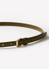 Slim Leather Belt with Square Buckle