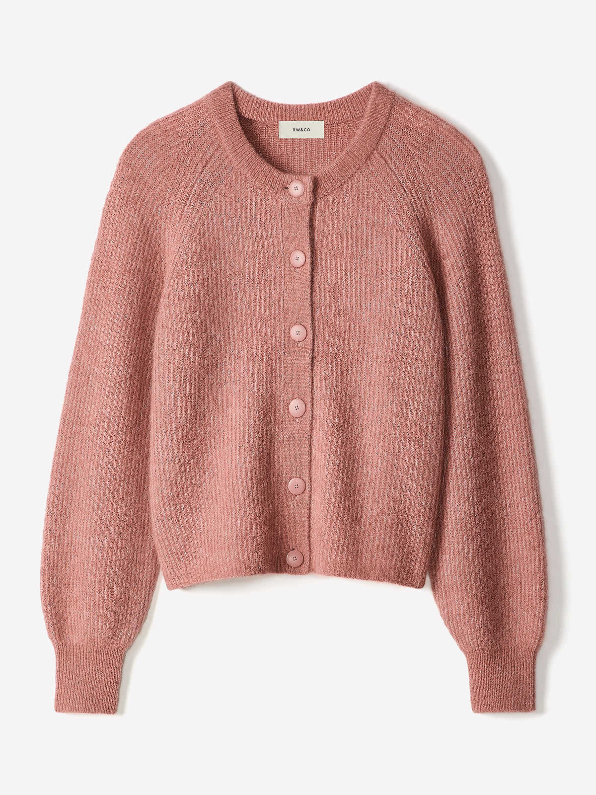 Wool-Blend Long-Sleeve Crew-Neck Cardigan