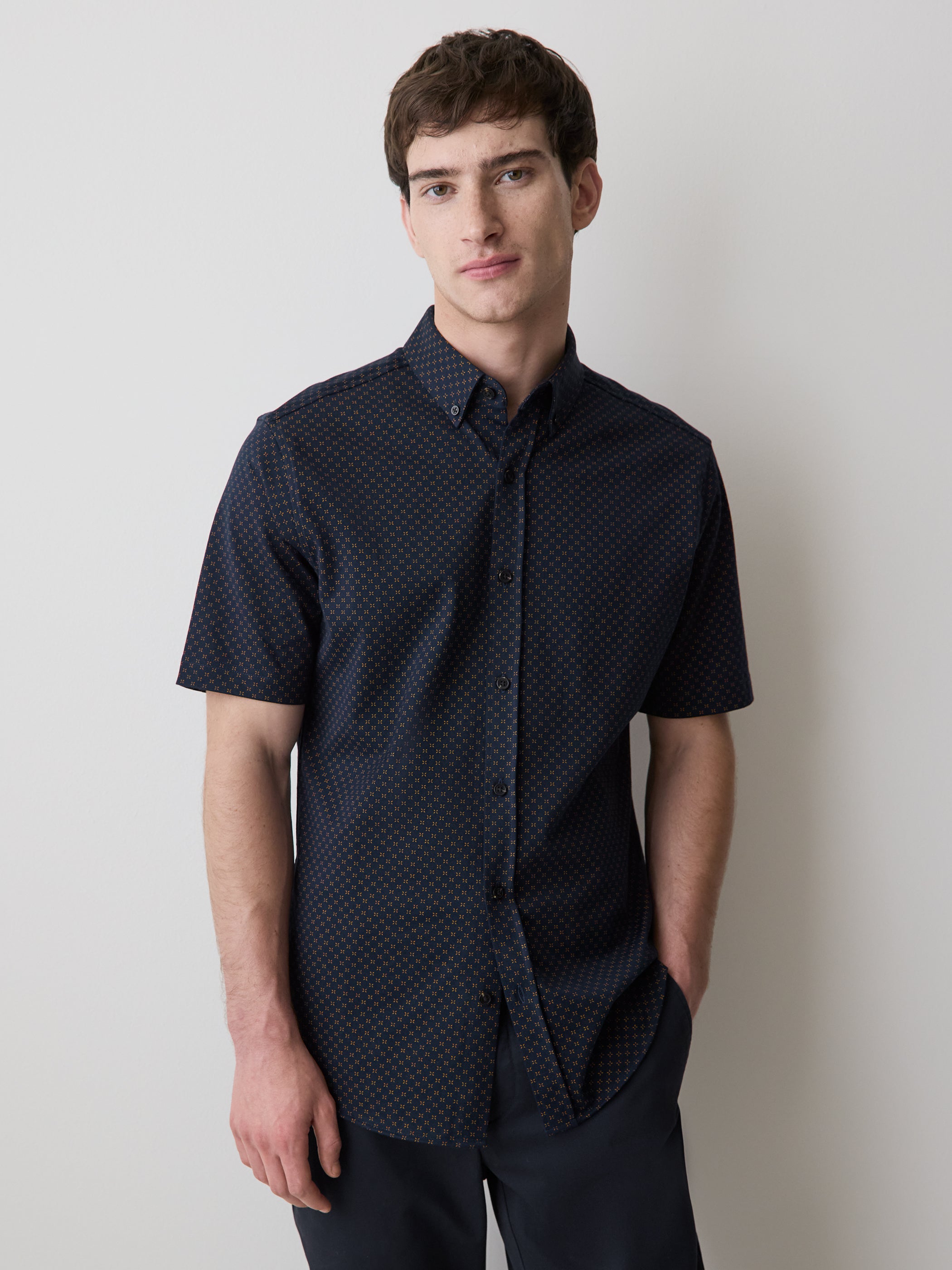 Slim-Fit Short-Sleeve Jersey Shirt