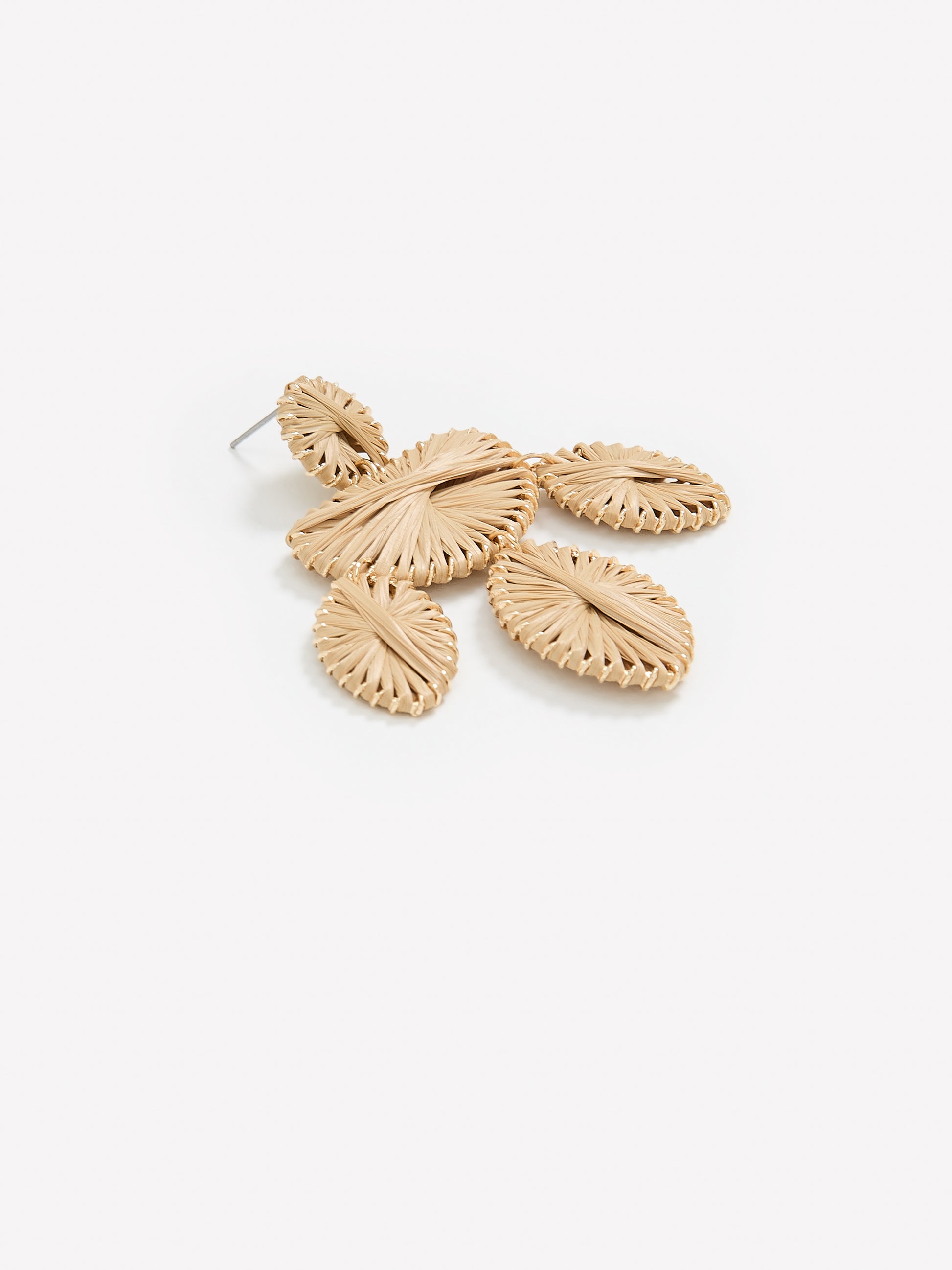 Pendant Earrings Metal Raffia Design