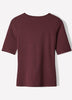 Fitted Cotton Modal Knit Pullover with Crew Neck
