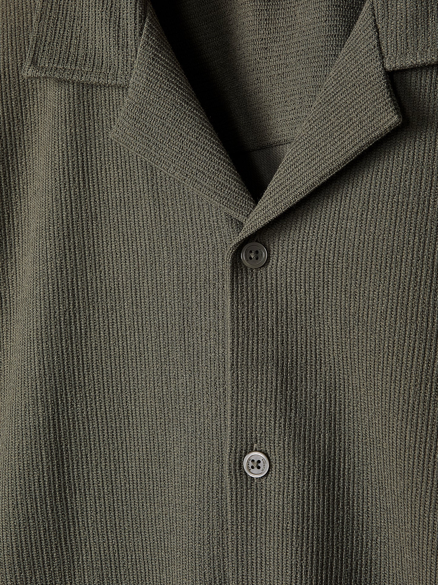 Short-Sleeve Textured Shirt with Camp Collar