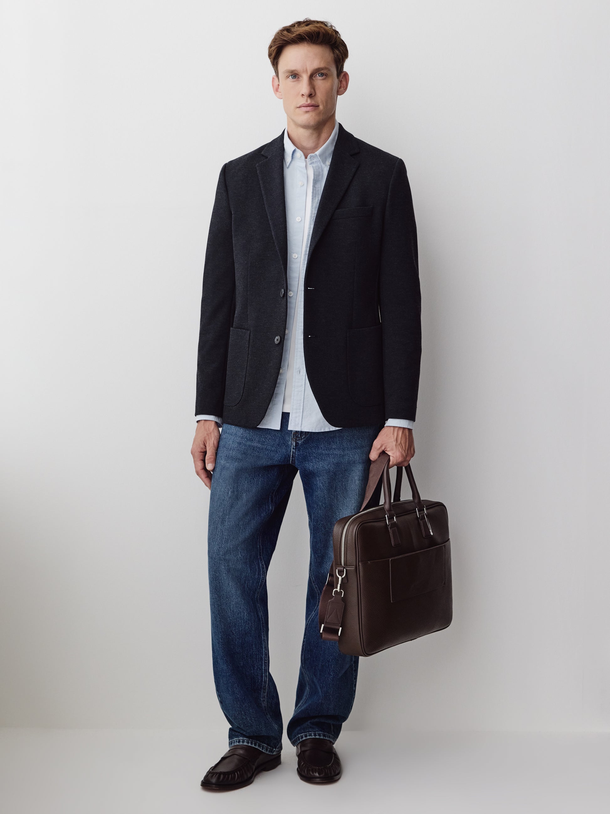 Slim Fit Knit Blazer