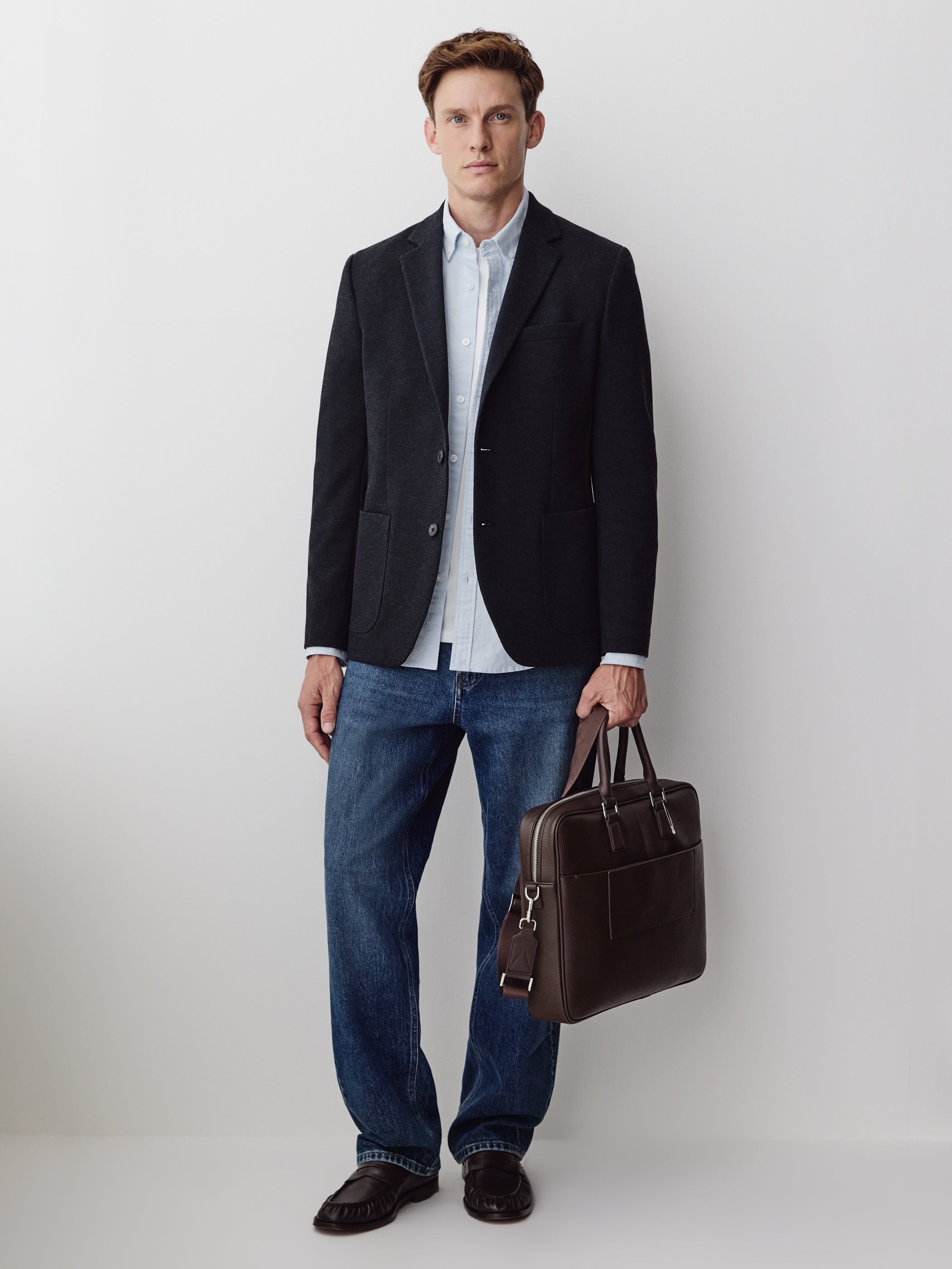 Slim Fit Knit Blazer