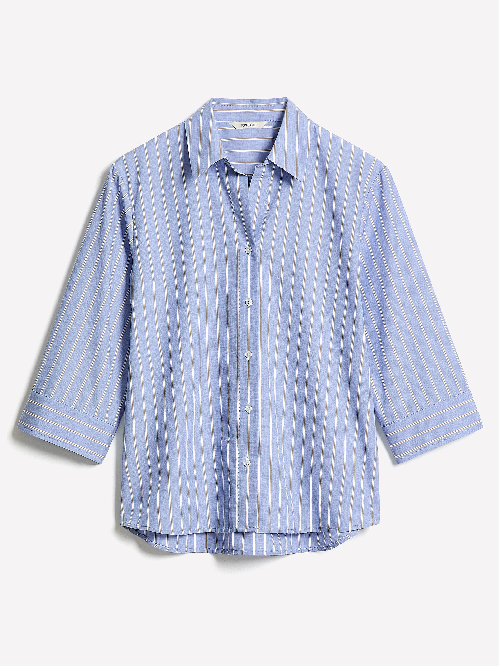 Blouse Boutonnée en Coton Rayé