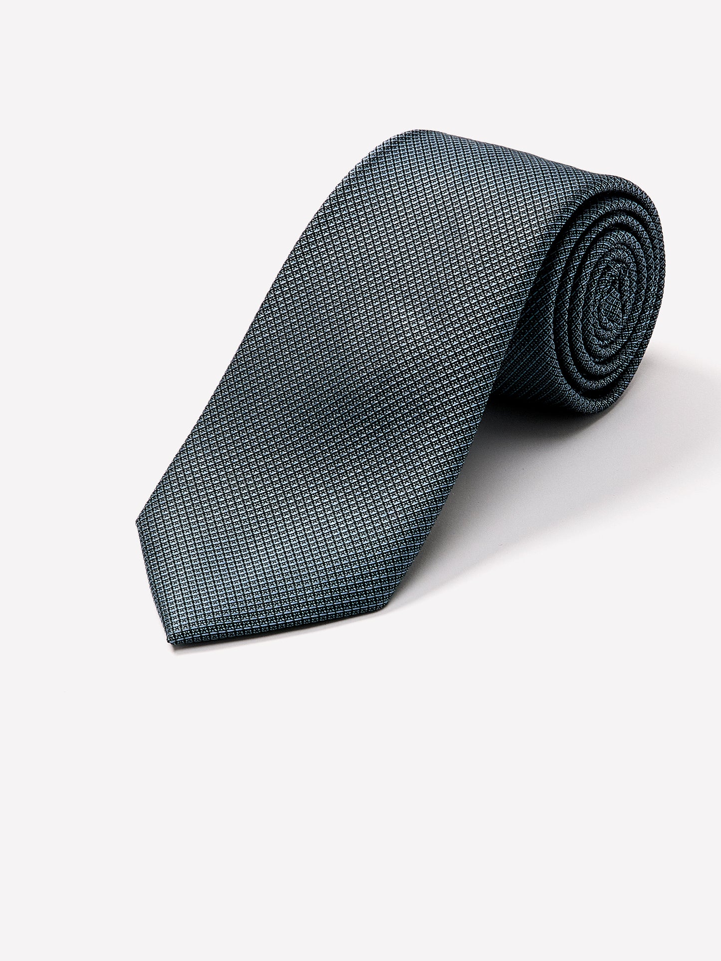Woven Silk Men's Textured Blue Tie