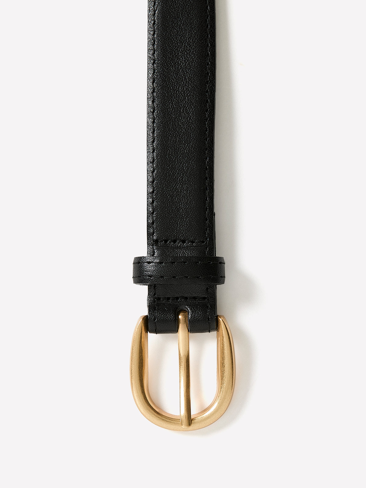 Leather Belt with Contrast Stitches