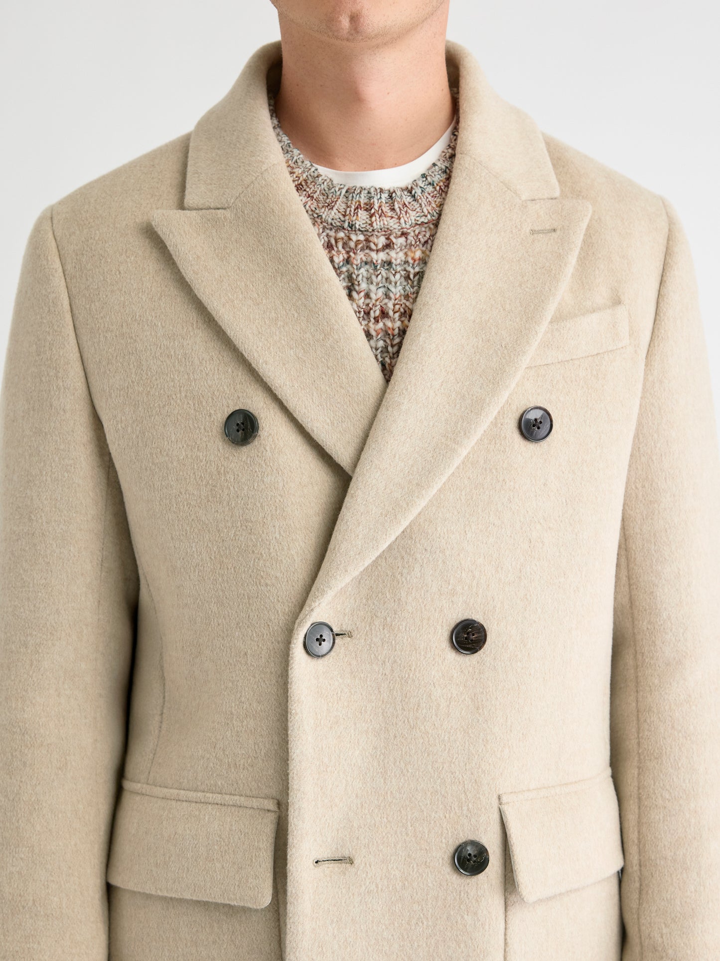 Classic Wool-Blend Coat with Tailored Collar