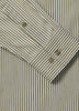 Mens Woven Tailored Collar Shirt Green Stripe Cotton Lyocell