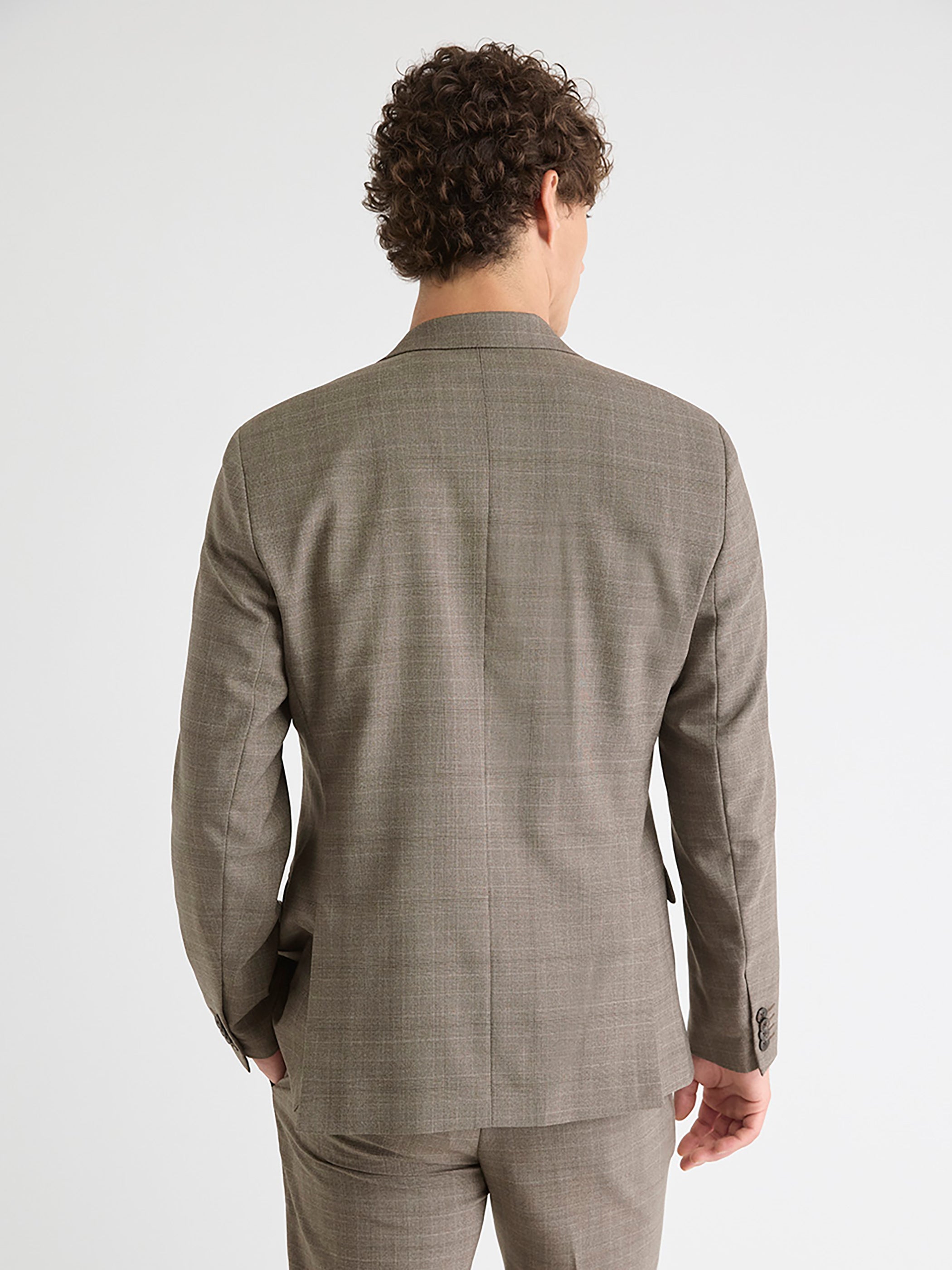 Slim-Fit Wool Plaid Suit Blazer