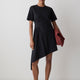 Asymmetric Cotton Jersey Knit Dress