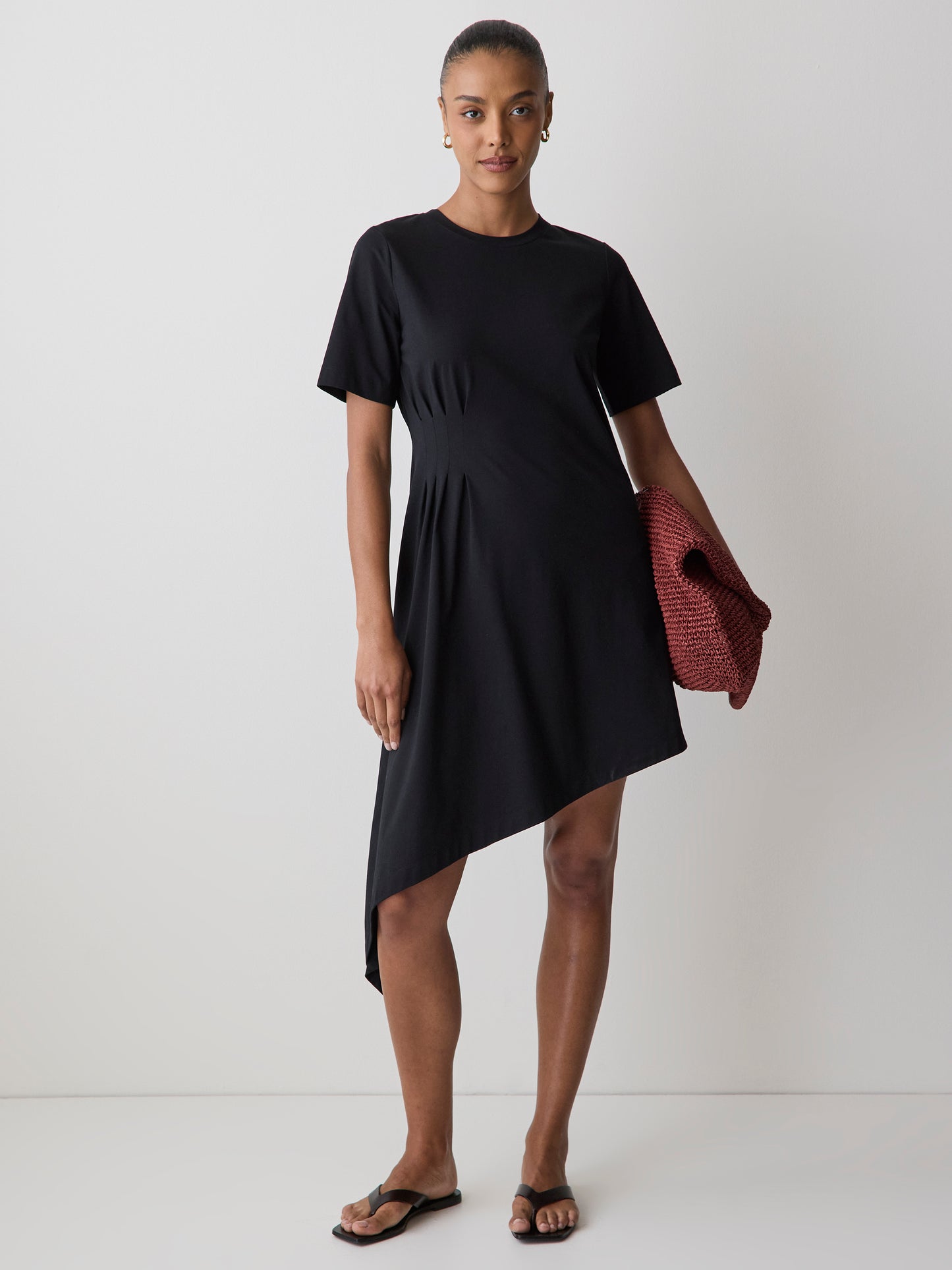 Women's Cotton Jersey T-Shirt Dress with Asymmetrical Hem – RW&CO