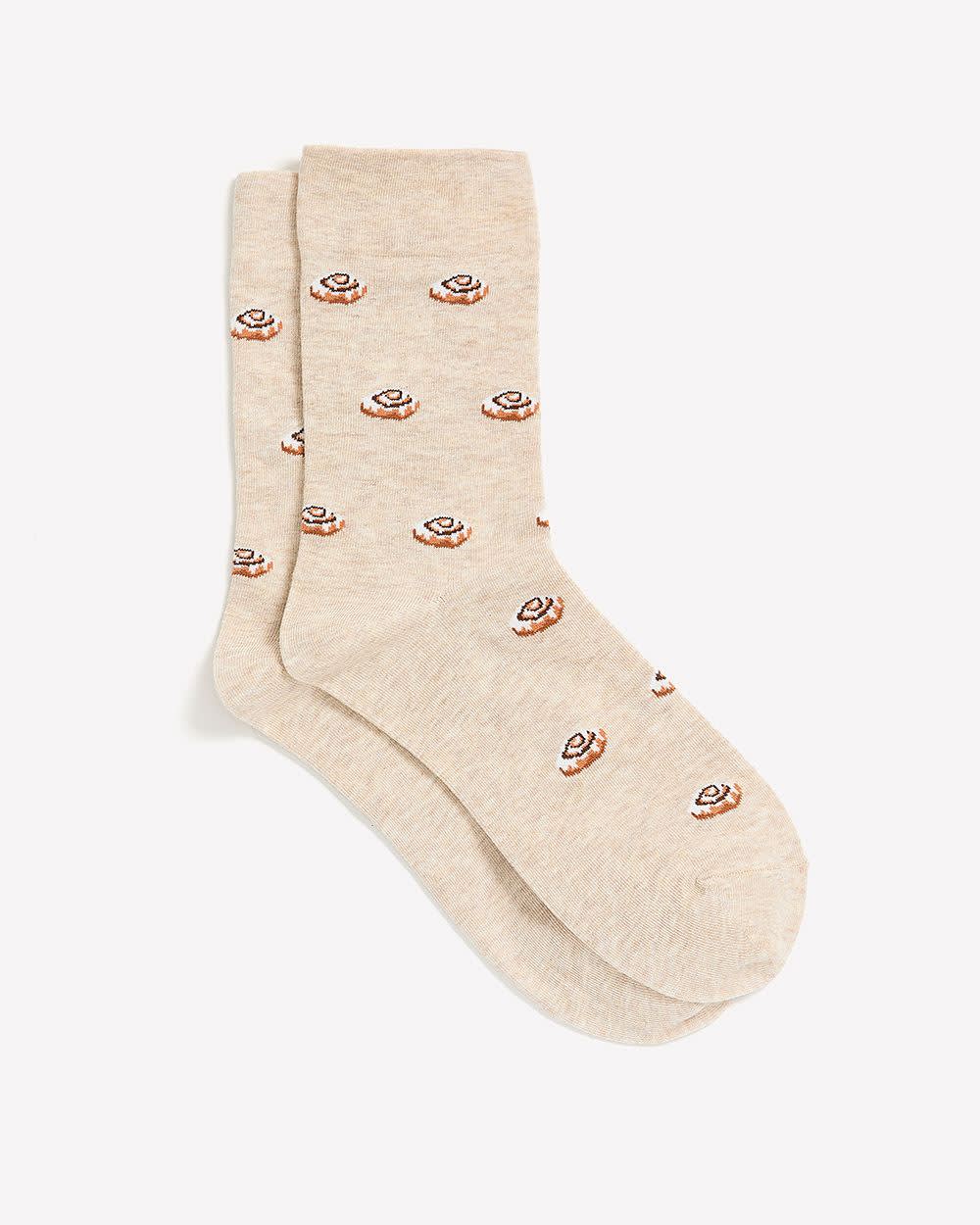 Crew Socks with Cinnamon Rolls