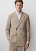 Tailored-Fit Double-Breasted Striped Suit Blazer