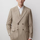 Tailored-Fit Double-Breasted Striped Suit Blazer