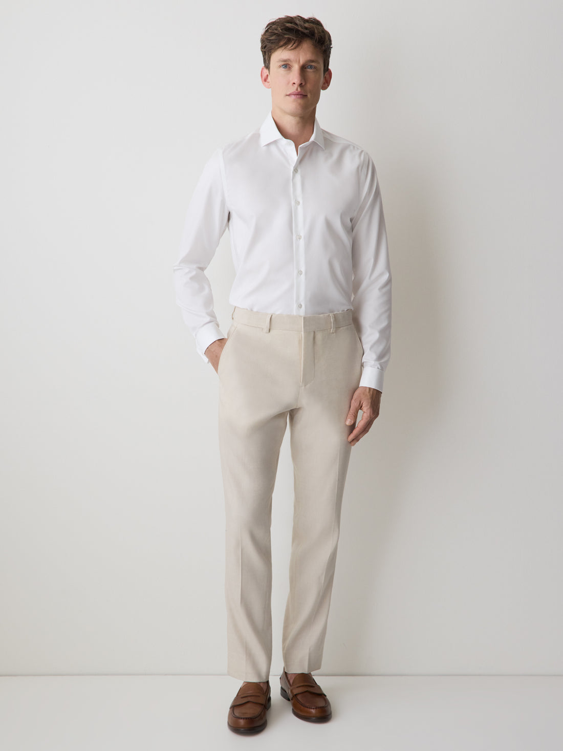 Men's Slim-Fit Supima Cotton Dress Shirt With Wide Spread Collar RW&CO Men's Slim-Fit Supima Cotton Dress Shirt With Wide Spread Collar RW&CO