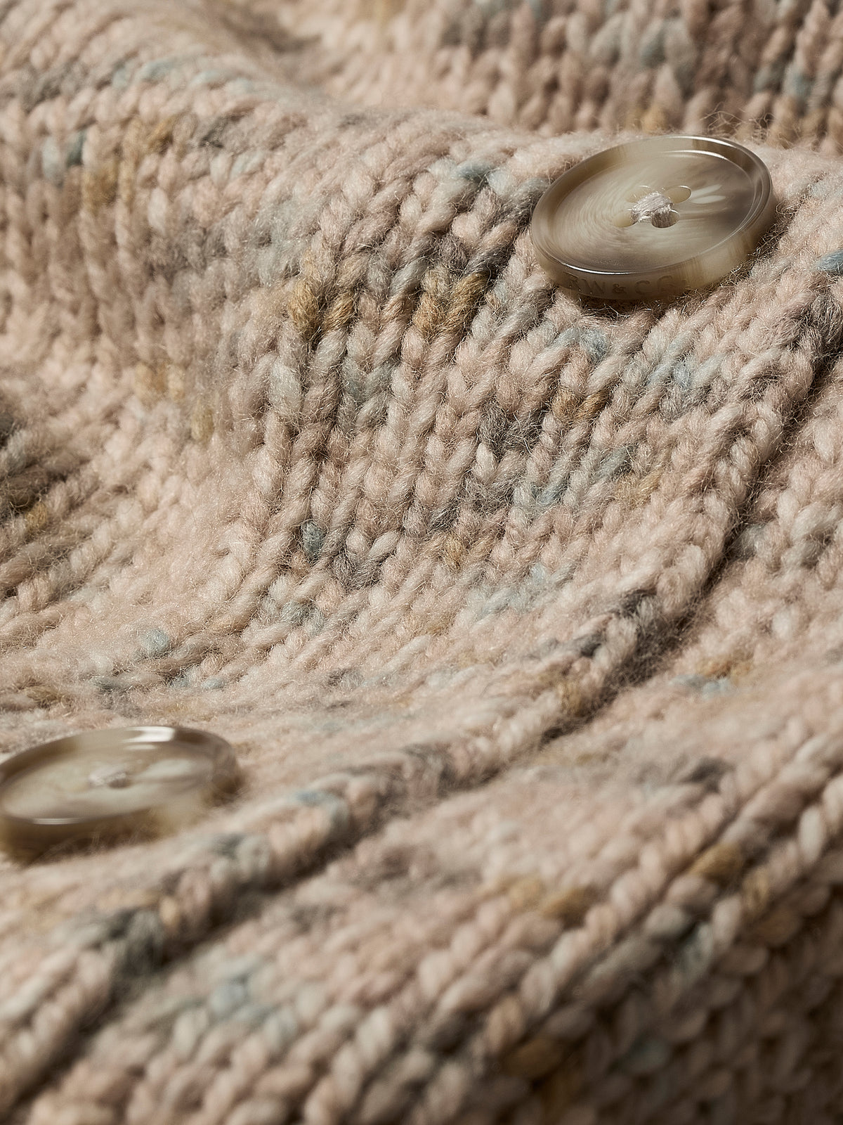 Long-Sleeve Crew-Neck Marled Cardigan