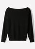 Off Shoulder Knit Sweater 100% Merino Wool