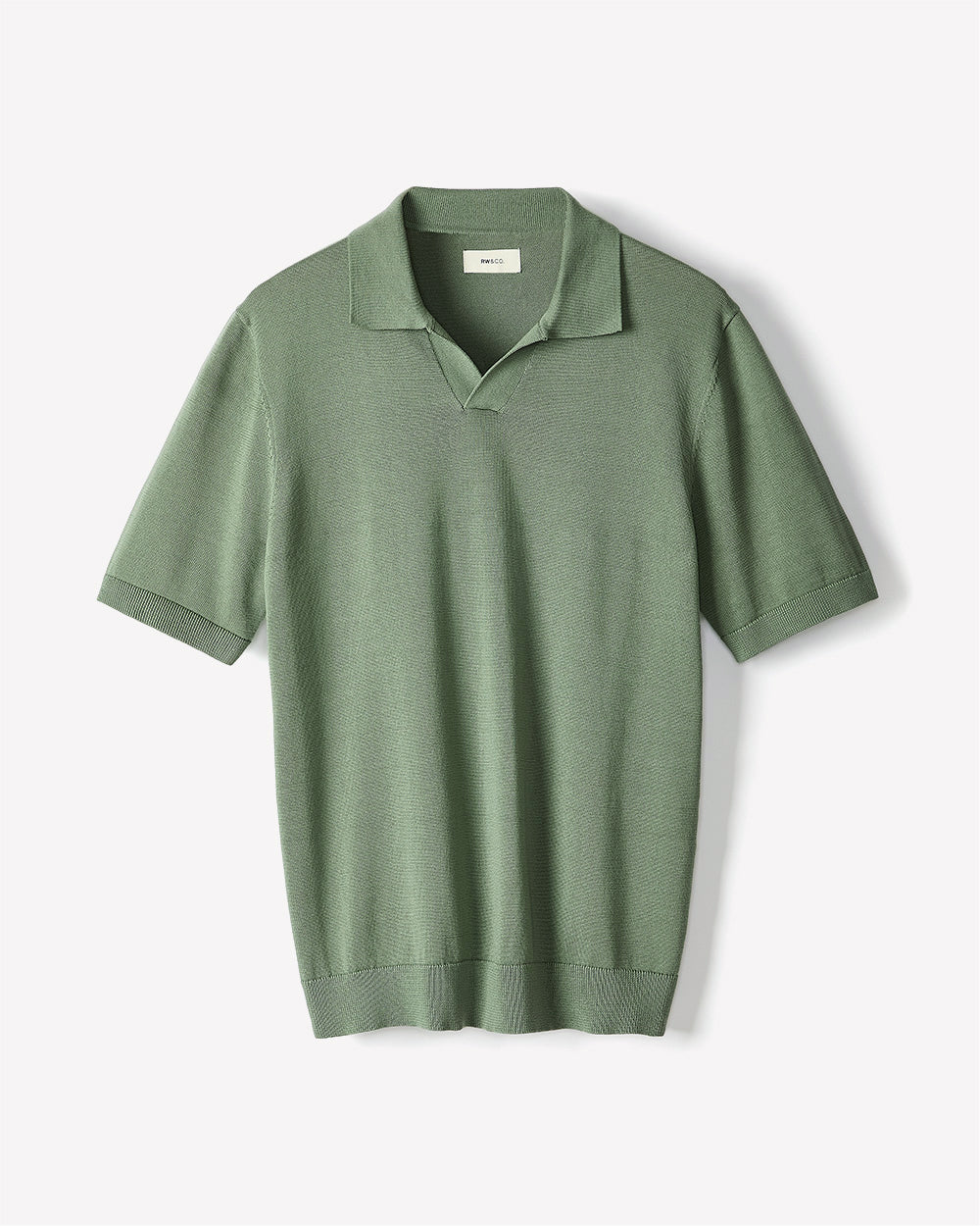 Cotton Short-Sleeve Polo with Johnny Collar
