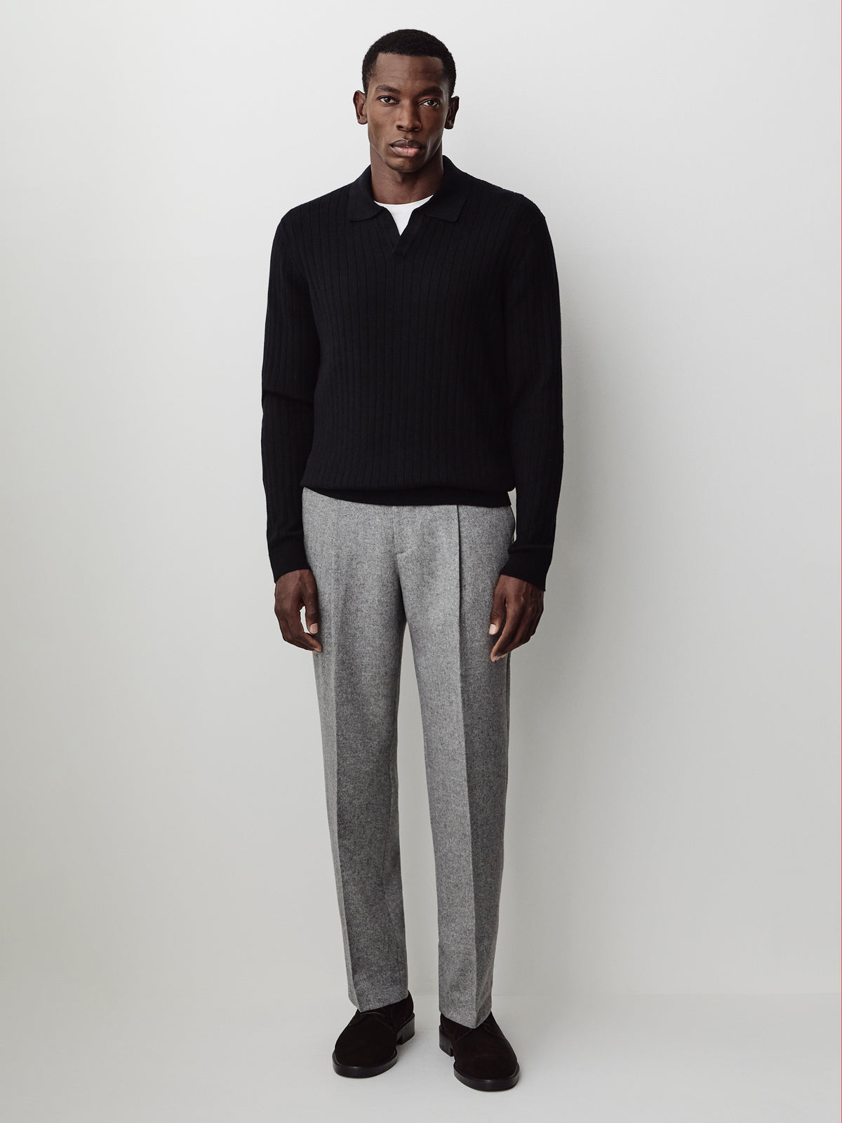 Long-Sleeve Sweater with Johnny Collar