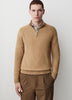 Long-Sleeve Half-Zip Mock-Neck Sweater