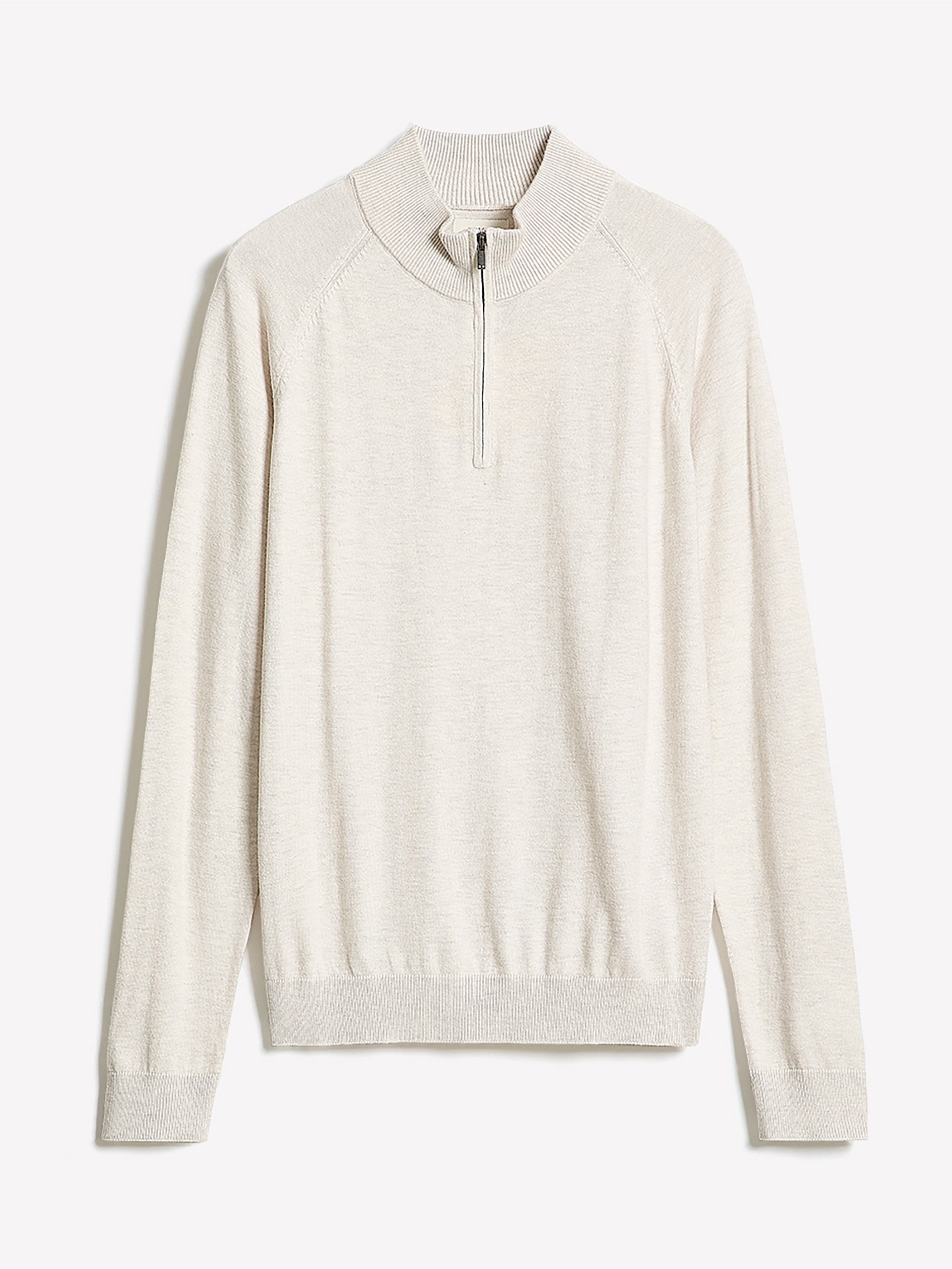 Long-Sleeve Half-Zip Mock-Neck Sweater