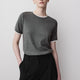 Short-Sleeve Crew-Neck Ribbed Basic Tee