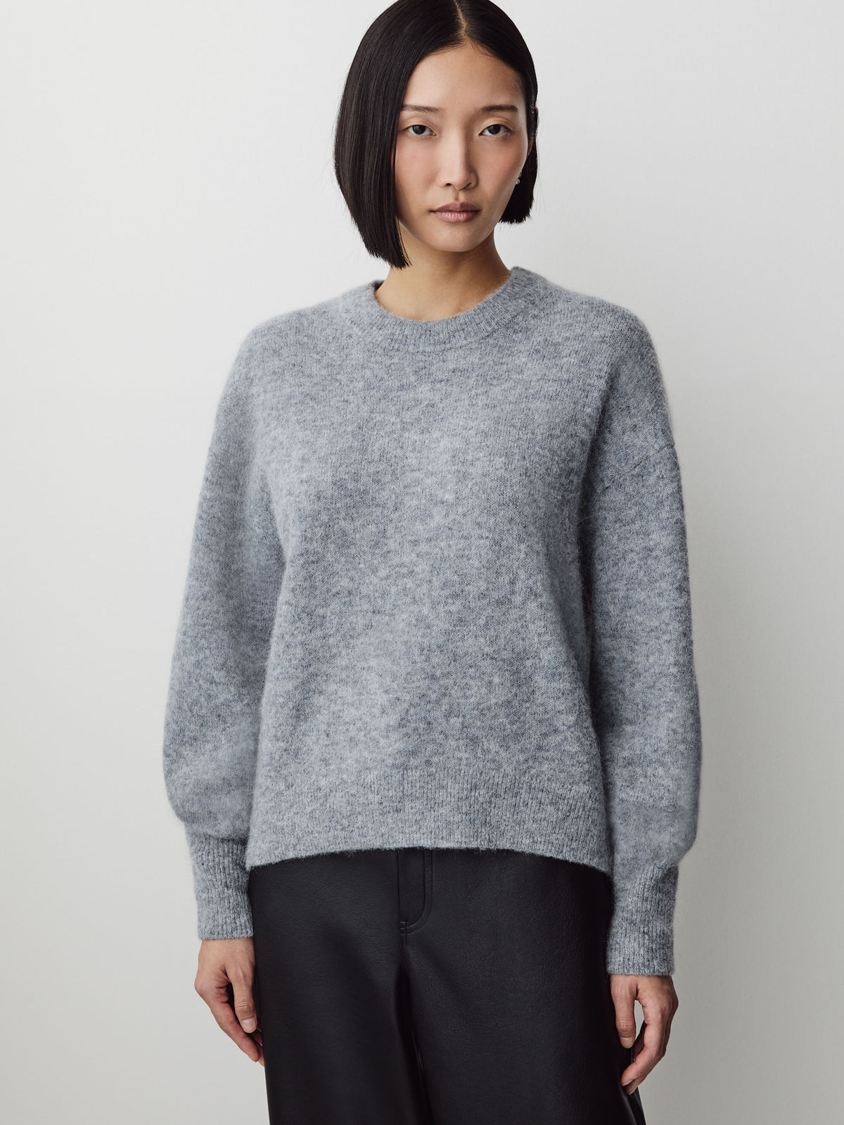 Wool-Blend Long-Sleeve Crew-Neck Sweater