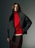 Long-Sleeve Mock-Neck Merino-Blend Sweater