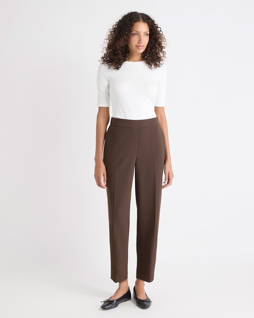 Mid-Rise Tapered-Leg Flowy Jogger Pant