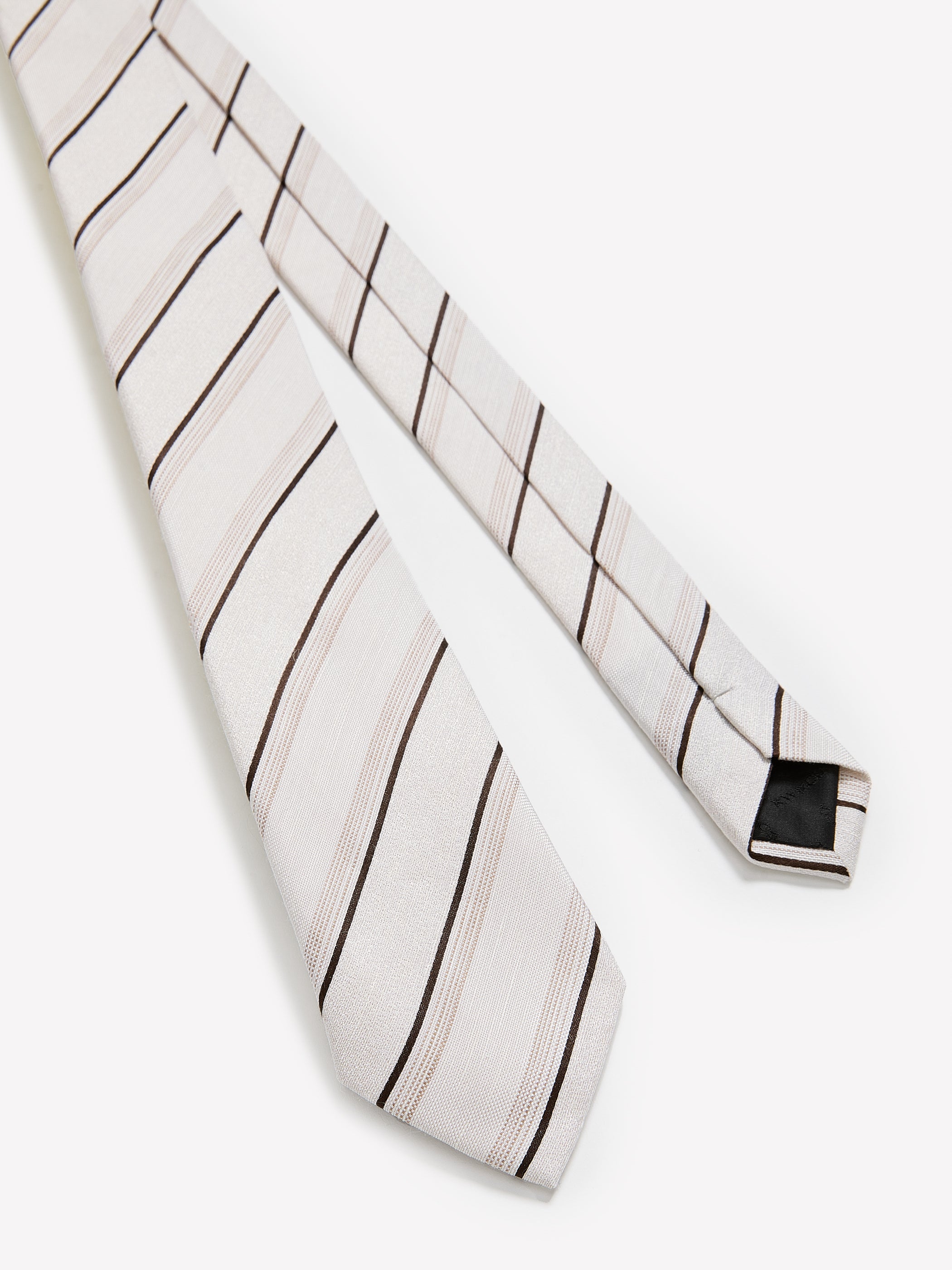 Striped Linen-Blend Skinny Tie