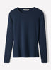 Long Sleeve Knit Pullover Crew Neck Cotton Blend