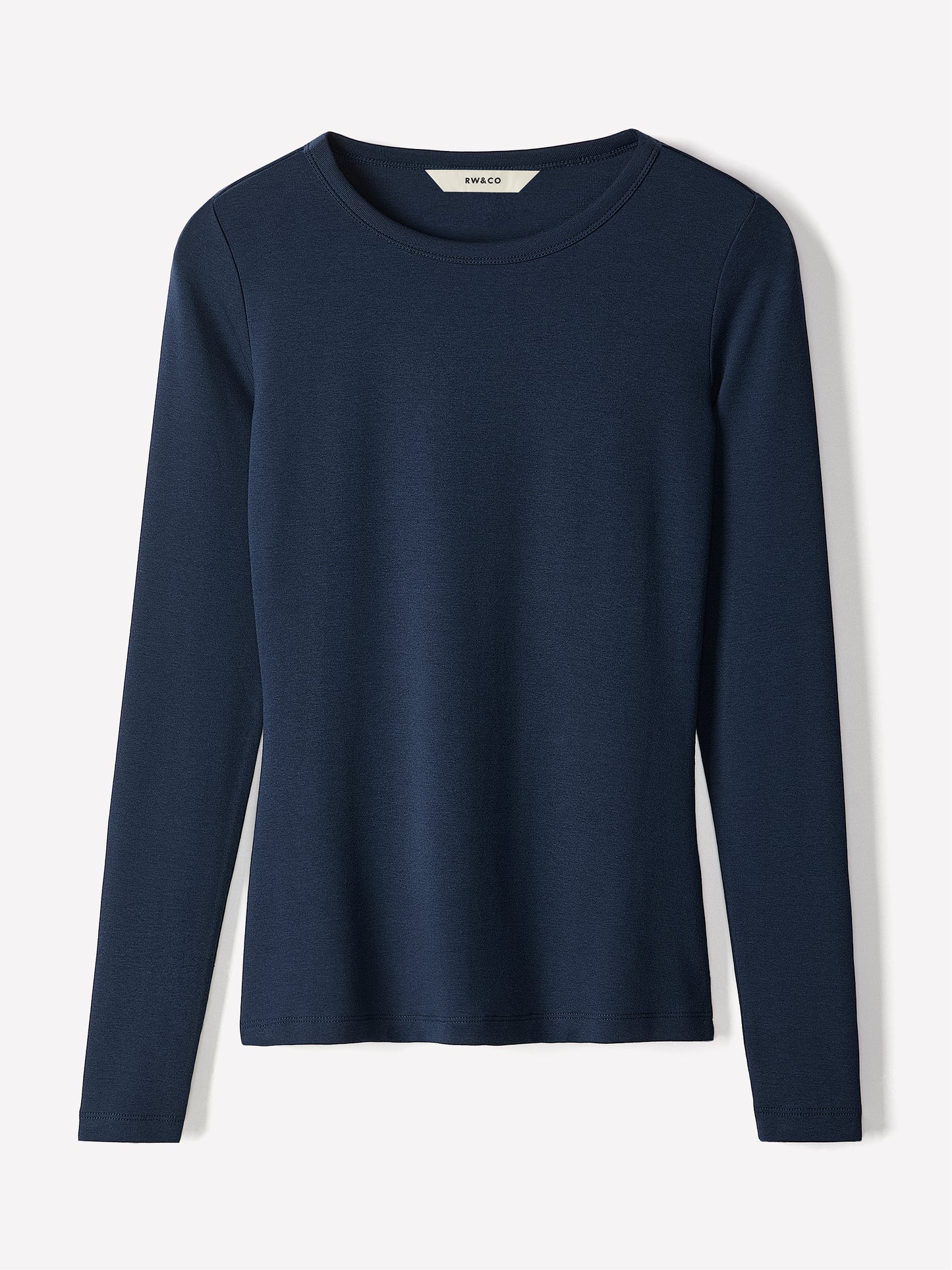 Long Sleeve Knit Pullover Crew Neck Cotton Blend