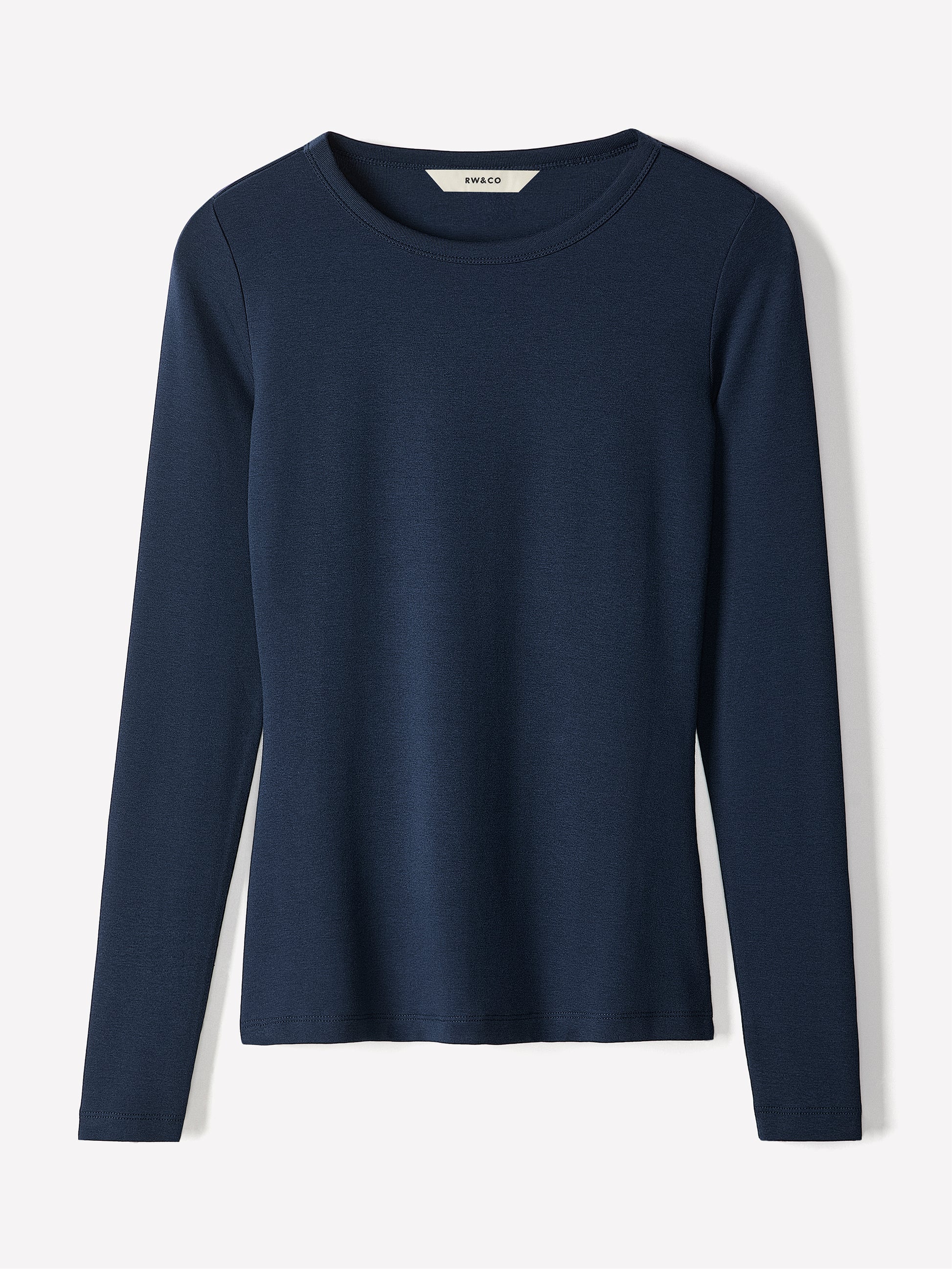 Long Sleeve Knit Pullover Crew Neck Cotton Blend