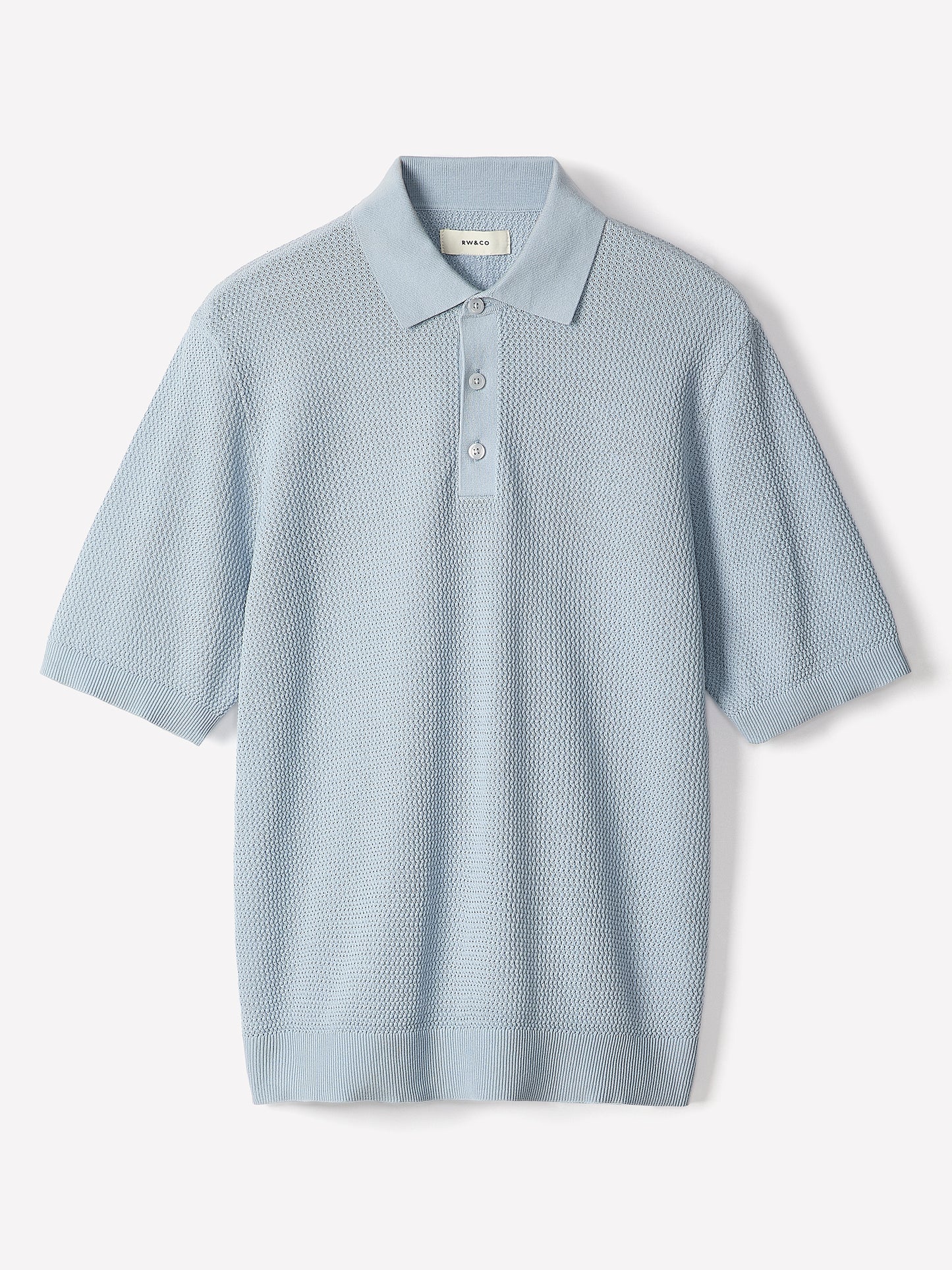 Textured Short-Sleeve Polo Sweater