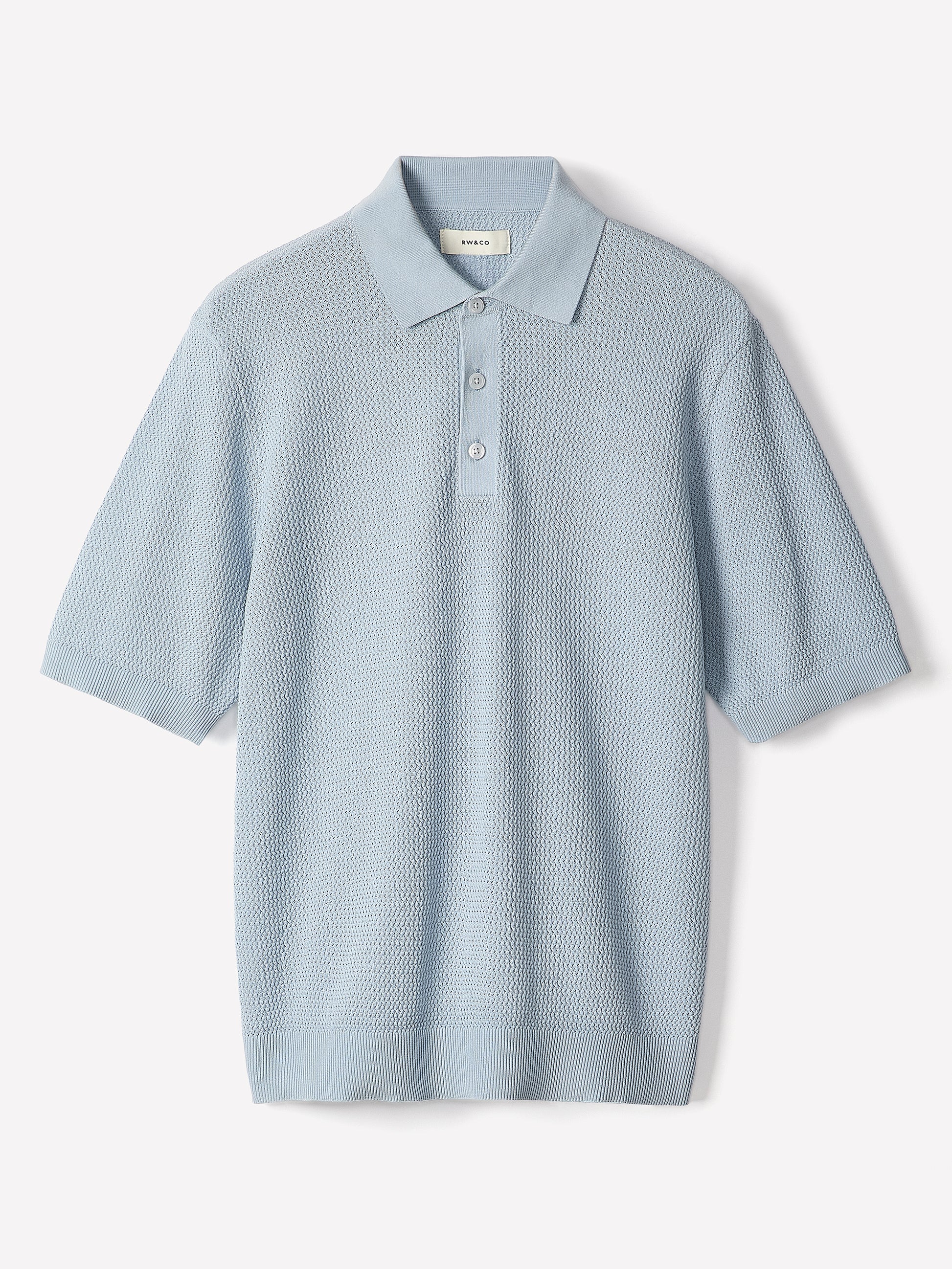 Textured Short-Sleeve Polo Sweater