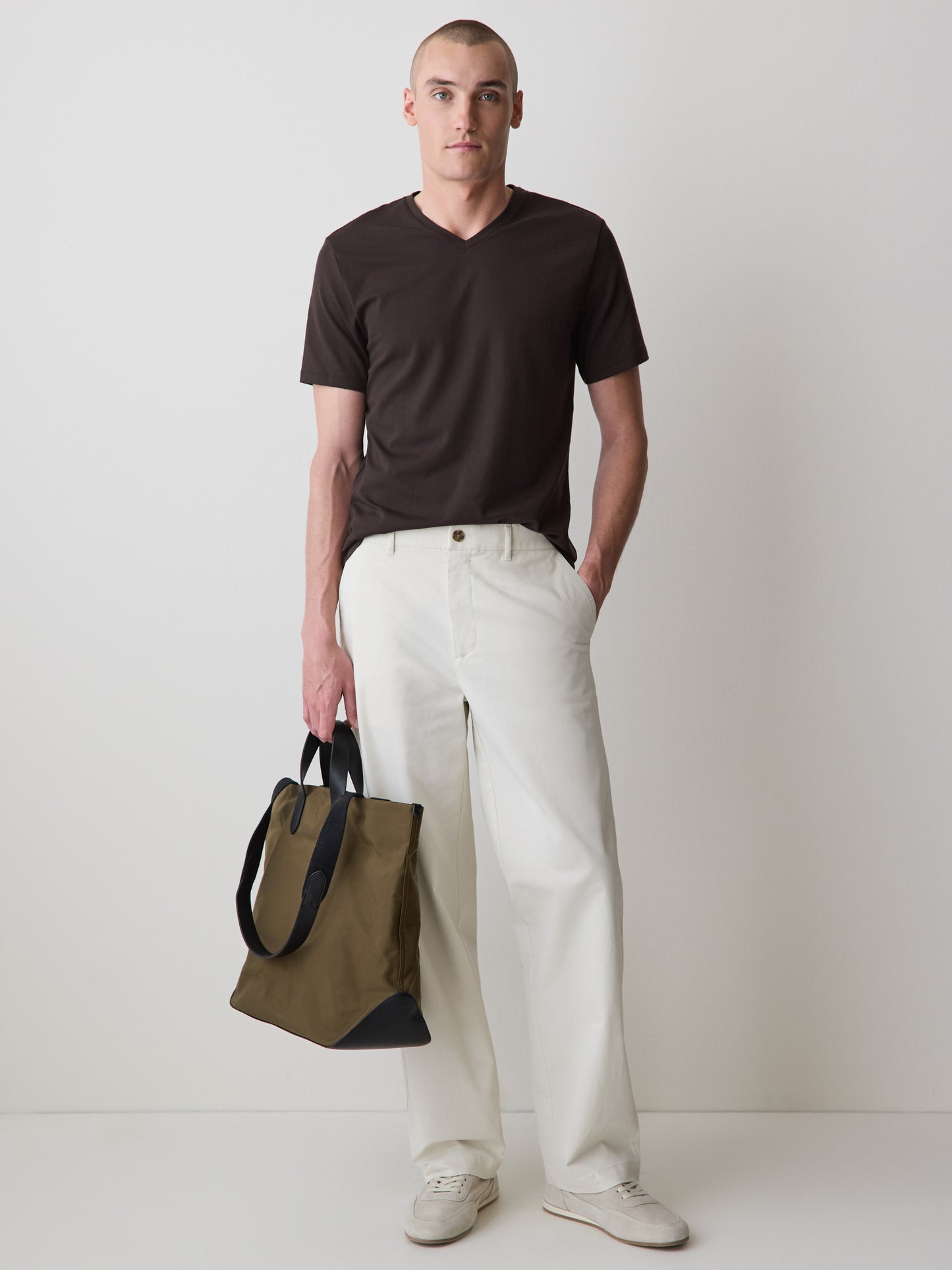 Men's V-Neck Knit T-Shirt Supima Cotton