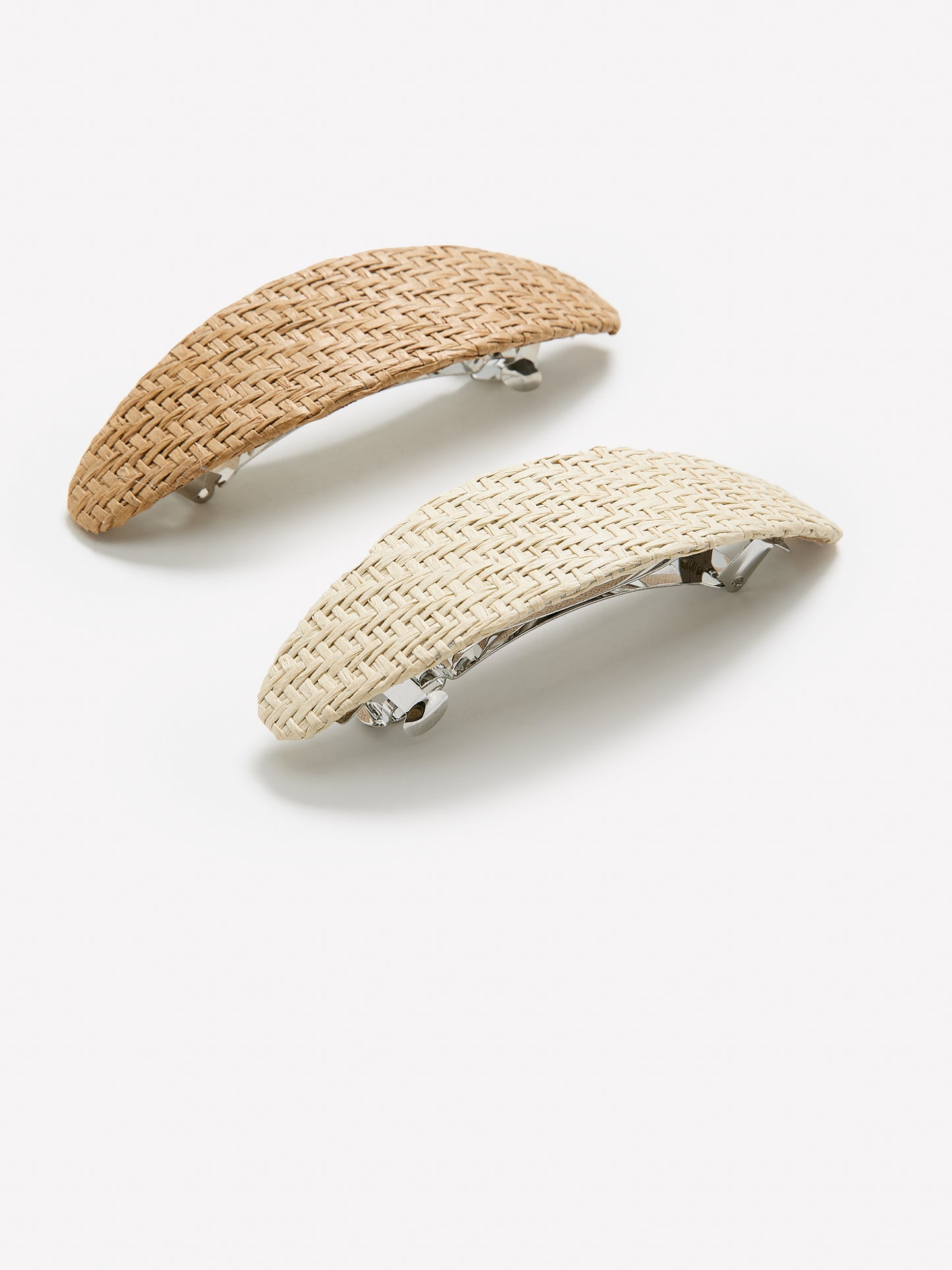 Hair Clip Set Plastic Raffia Design Pack of 2